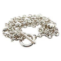 Tiffany & Co. Sterling Silver 5-Strand Puffed Heart Bracelet 95.62g