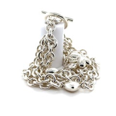 Tiffany & Co. Sterling Silver 5-Strand Puffed Heart Bracelet 95.62g