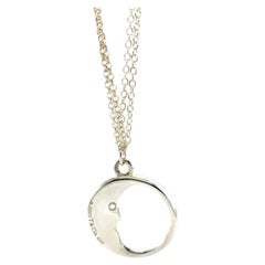 Tiffany & Co. Sterling Silver Vintage Moon Double Chain Necklace 10.5g