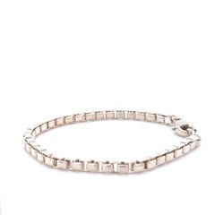 Tiffany & Co. Armband aus Sterlingsilber mit venezianischer Kette aus quadratischen Gliedern, 14 g