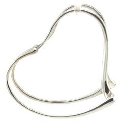 Tiffany & Co. Sterling Silver Elsa Peretti Open Heart Earrings 9.36g