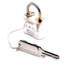 Tiffany & Co. Sterling Silver 1837 Padlock Key Chain 52.54g