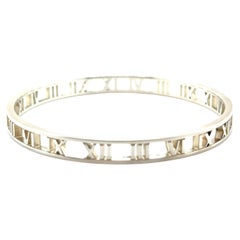 Tiffany & Co. Sterling Silver Atlas Roman Numeral Bangle 19.43g