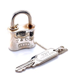Tiffany & Co. Sterling Silver 1837 Padlock Key Chain 52.5g