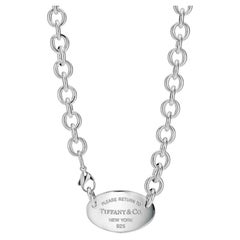 Tiffany & Co. Return to Tiffany Sterling Silver Oval Tag Pendant Necklace