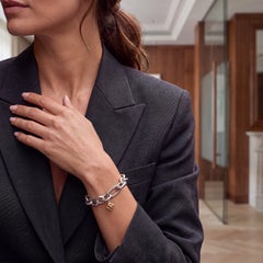 David Yurman Sterling Silver and 18K Gold Oval Link Bracelet