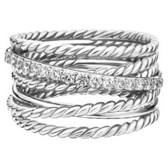 David Yurman Crossover Sterling Silver Diamond Ring