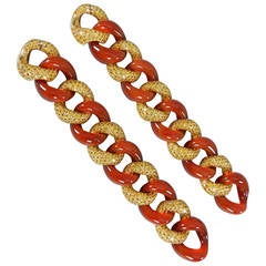 Seaman Schepps Carnelian Yellow Sapphire Gold Bracelets / Necklace
