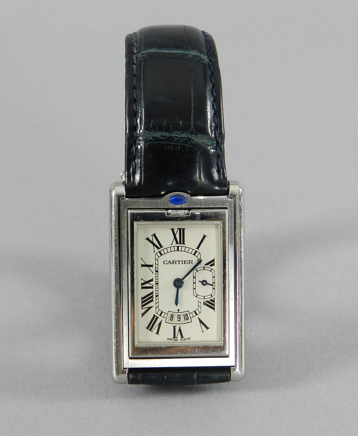 Cartier Stainless steel Basculante Reverso Jumbo Large Size Wristwatch Ref 2522 3