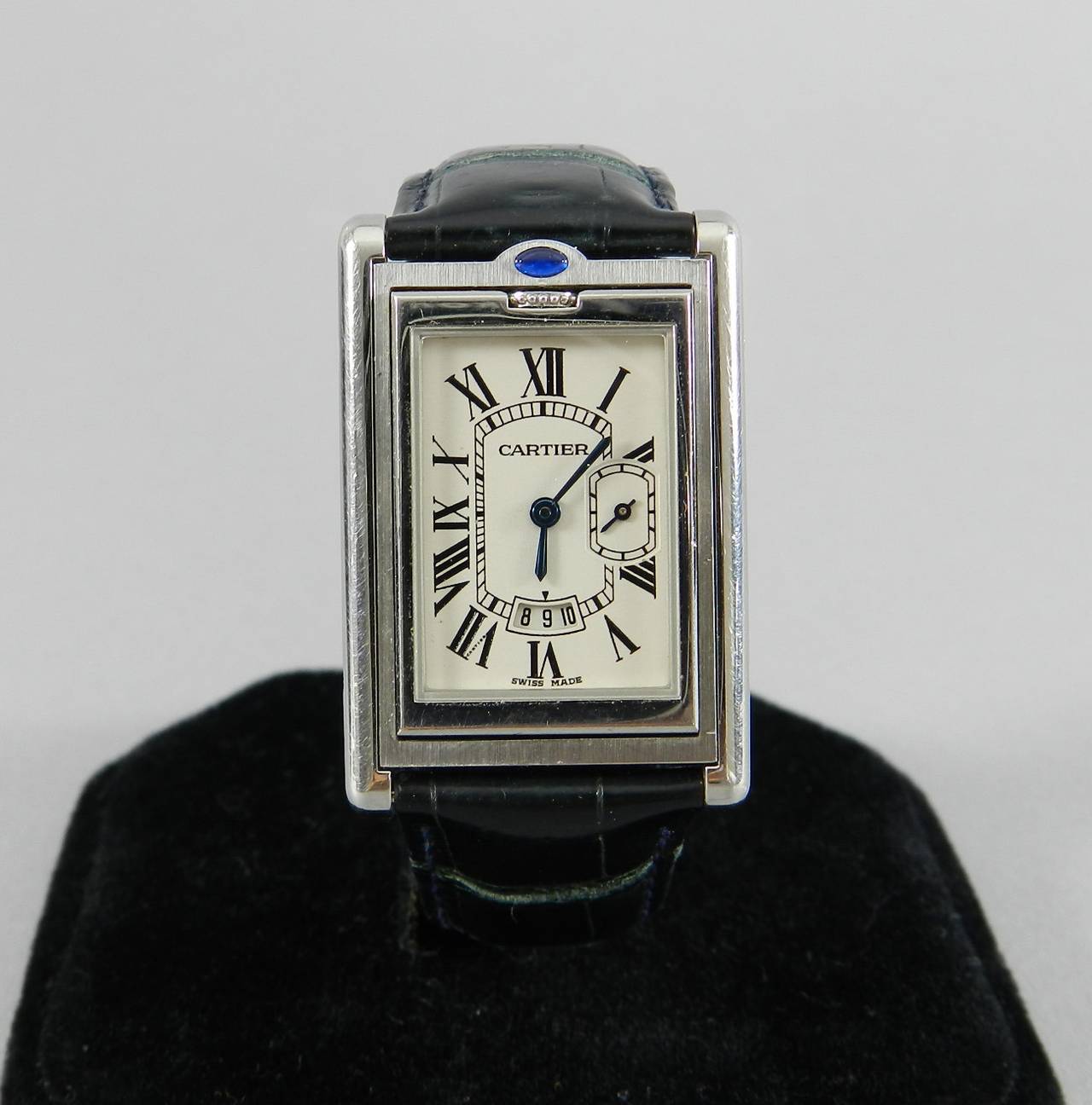 Cartier Stainless steel Basculante Reverso Jumbo Large Size Wristwatch Ref 2522 1