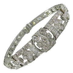 Art Deco Diamond Platinum link Bracelet