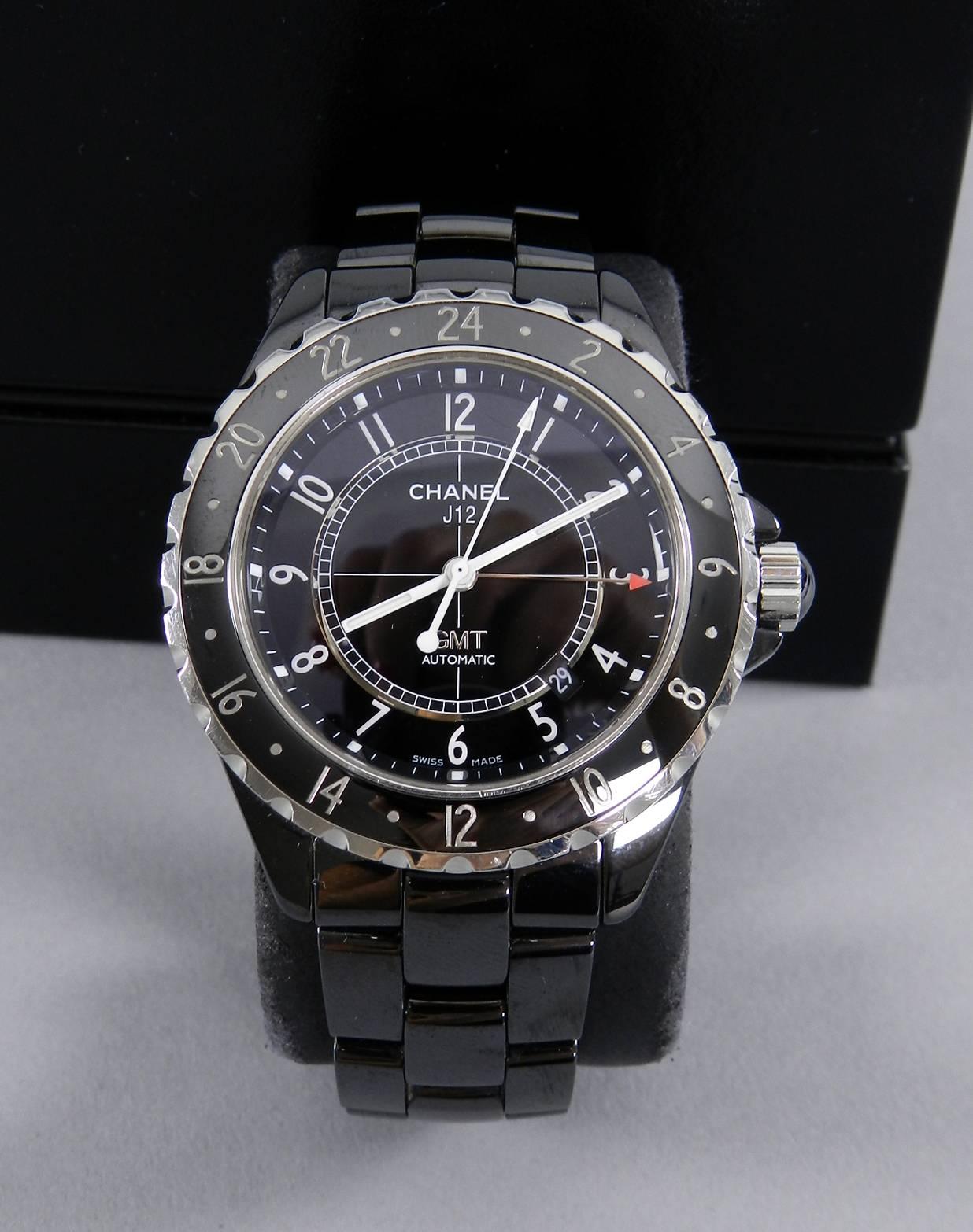 Chanel Stainless Steel Ceramic J12 GMT Automatic Wristwatch Ref H2012 1