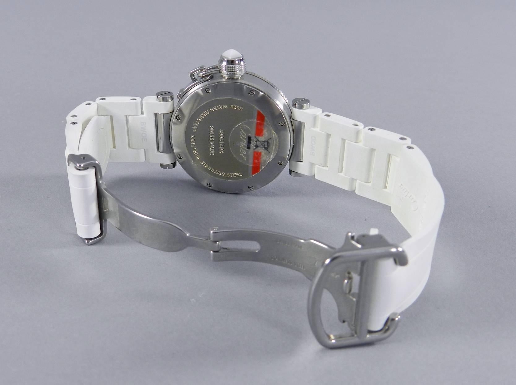 Cartier Lady's Stainless Steel Pasha Seatimer Quartz Wristwatch Ref W314002 In Excellent Condition In Toronto, Ontario