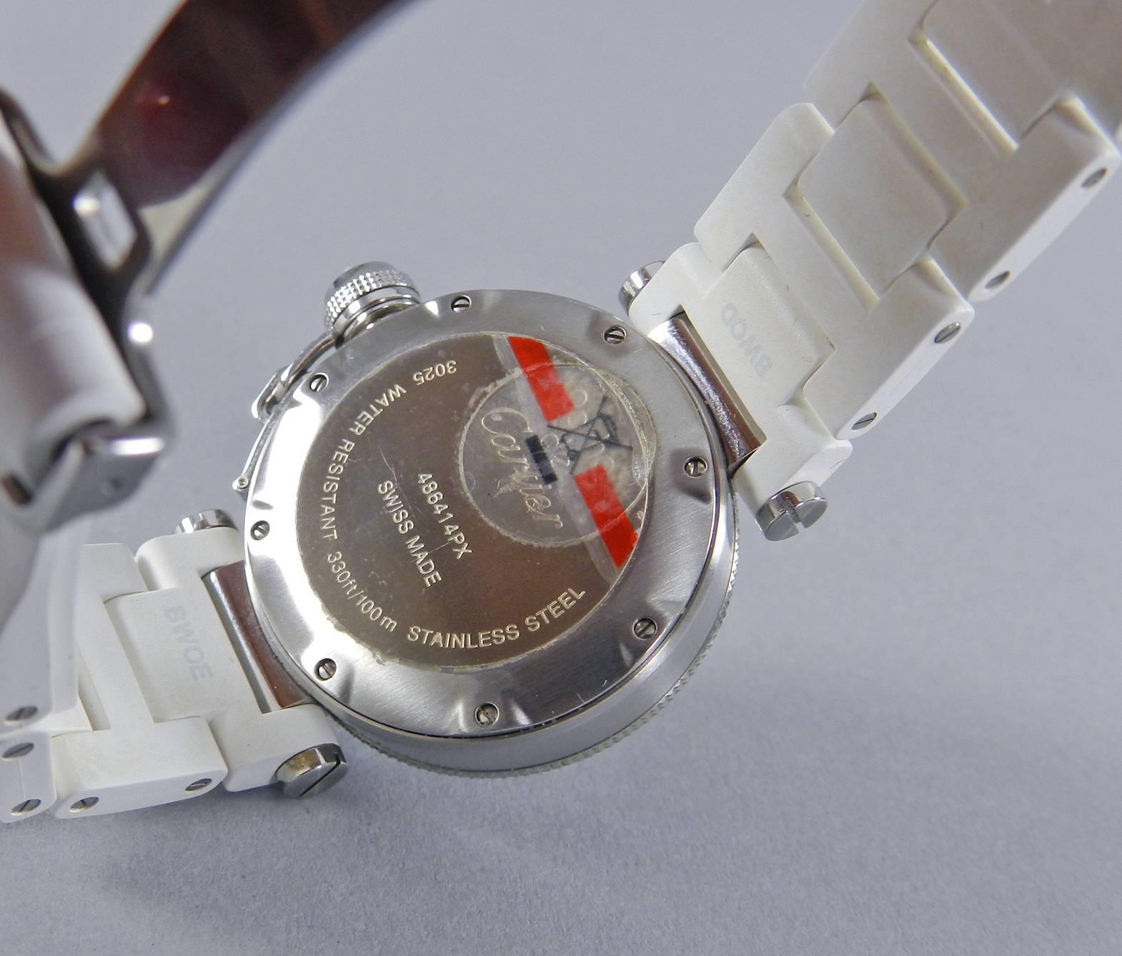 Women's Cartier Lady's Stainless Steel Pasha Seatimer Quartz Wristwatch Ref W314002