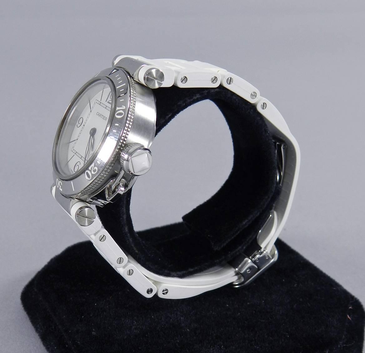 Cartier Lady's Stainless Steel Pasha Seatimer Quartz Wristwatch Ref W314002 1