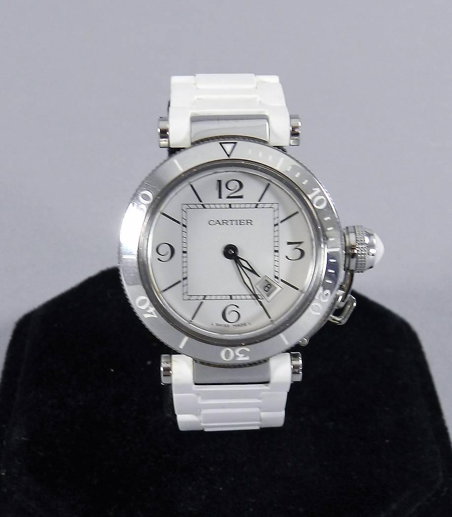Cartier Lady's Stainless Steel Pasha Seatimer Quartz Wristwatch Ref W314002 3