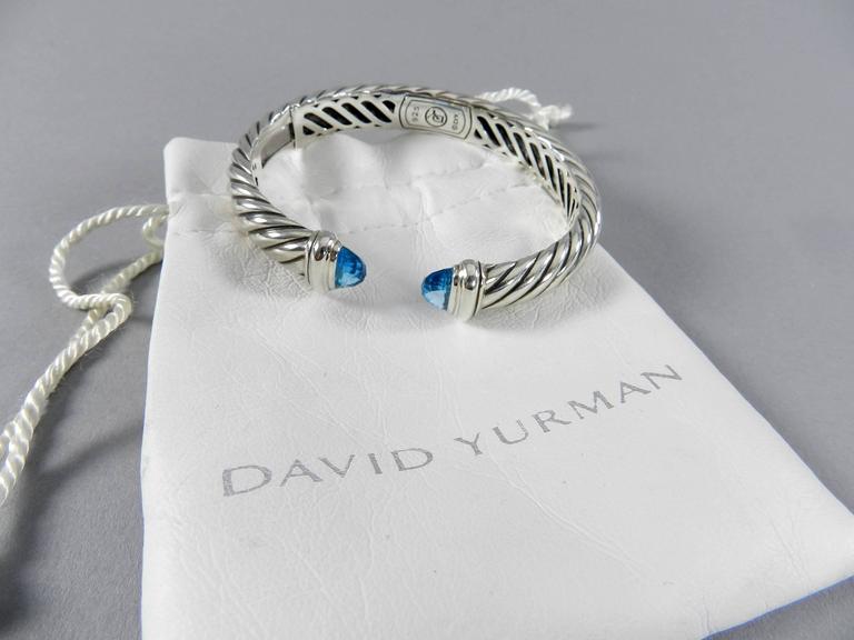 David Yurman Waverly Blue Topaz Sterling Silver Cuff Bracelet At 1stdibs David Yurman Waverly Sterling Silver Cuff Bracelet With Blue Topaz Hinged On One Side
