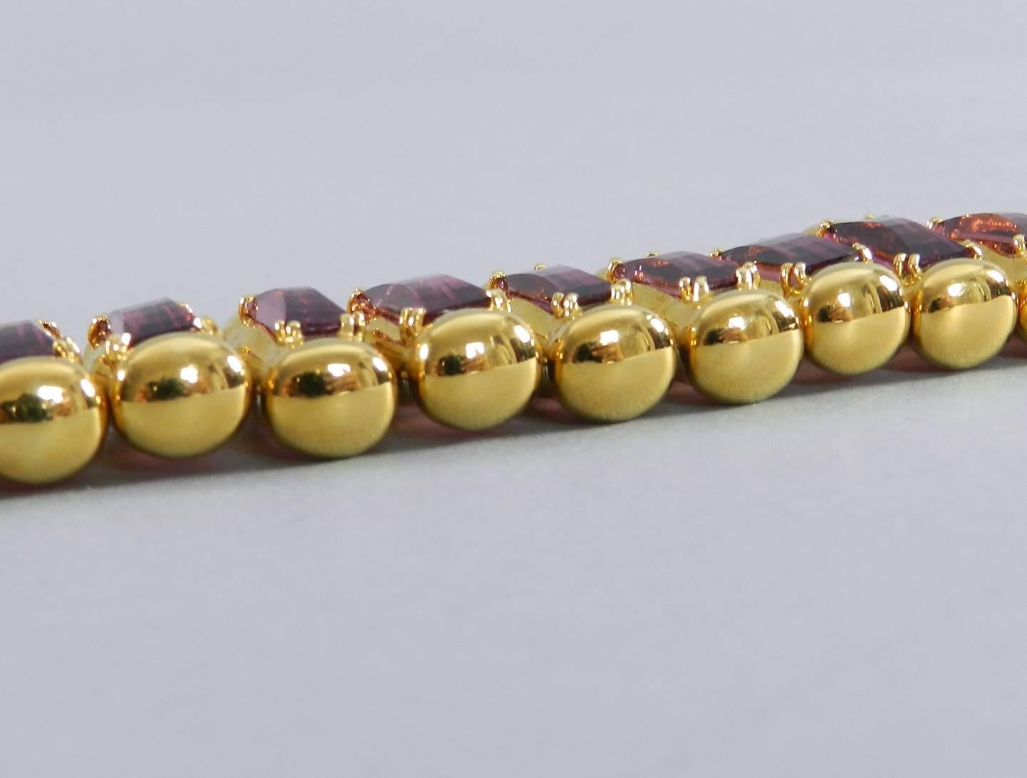 Tony Duquette Amethyst Gold Link Bracelet 1