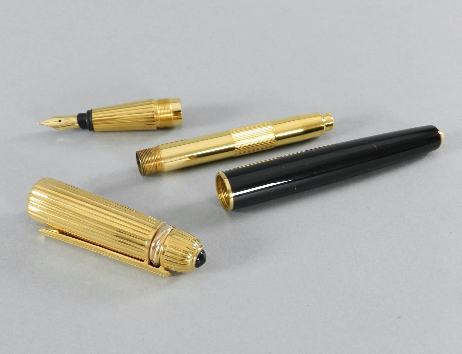 Pasha de Cartier Fountain Pen with Inkwell dated 1989 2