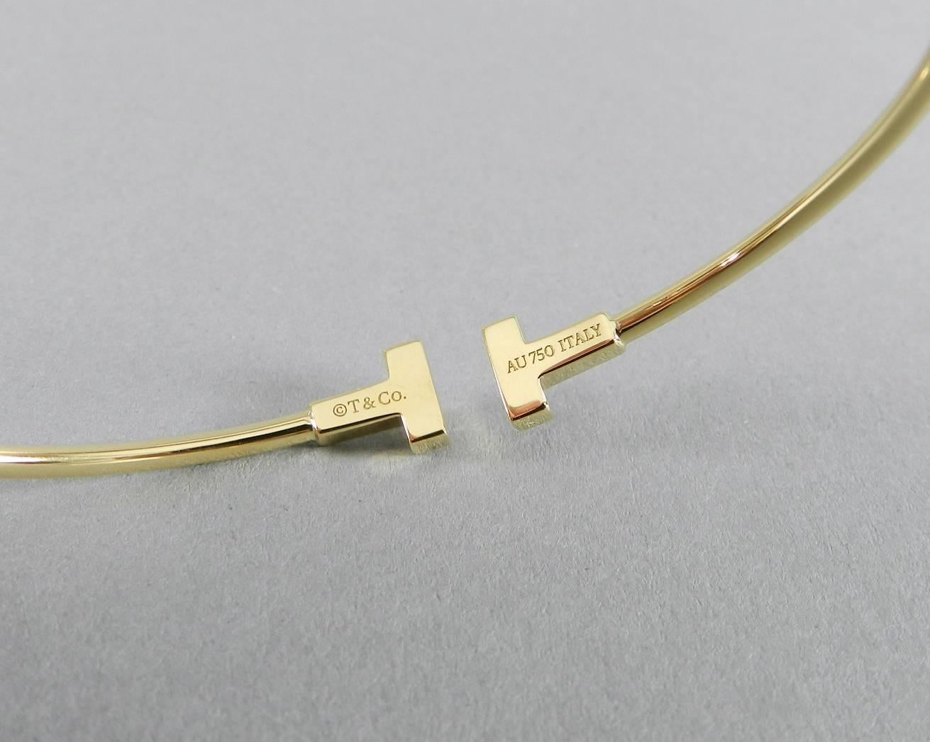 Tiffany & Co. Narrow Gold T Wire Bracelet  1
