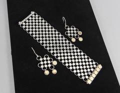 John Hardy Sterling Gold Wide Dots Bracelet and Earrings