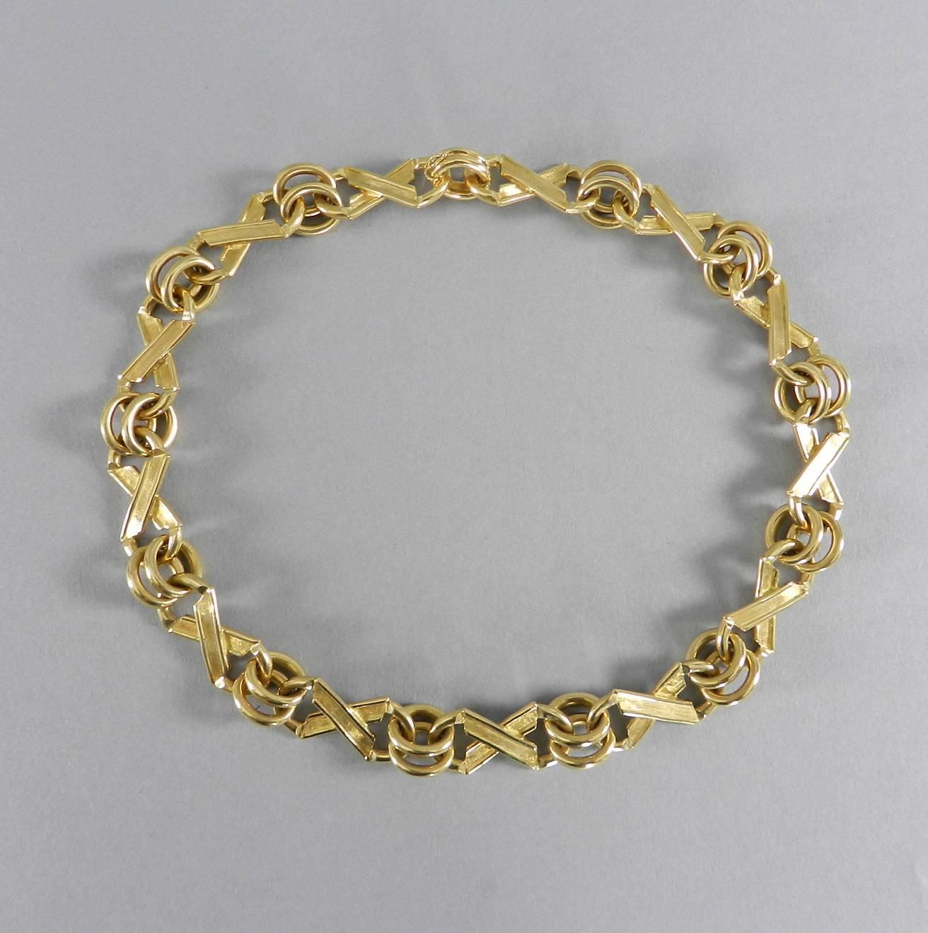 Jean Schlumberger Tiffany & Co. Gold  link choker necklace In Excellent Condition In Toronto, Ontario