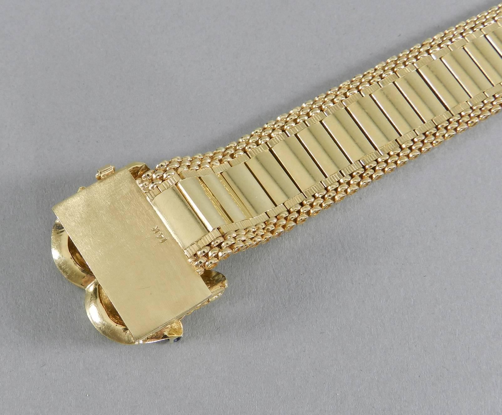 Sapphire Diamond Gold Clasped Bracelet For Sale 3