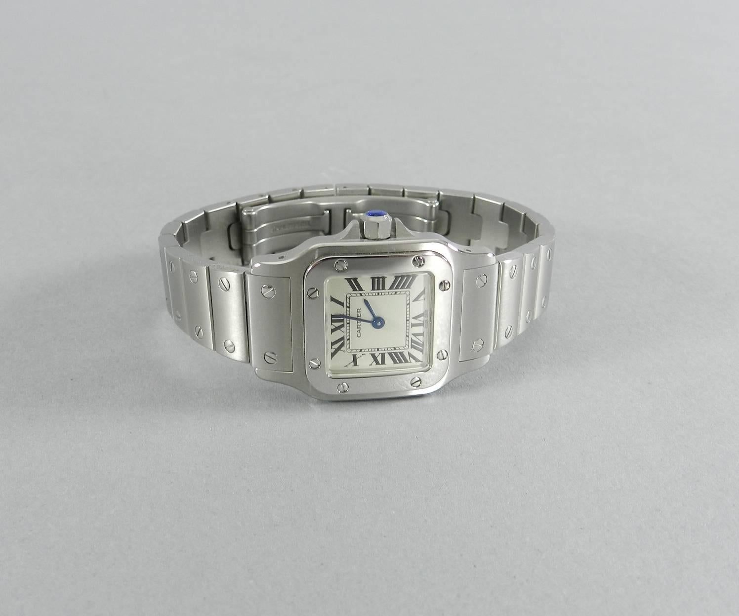 Women's Cartier Ladies Stainless Steel Santos Galbee Wristwatch