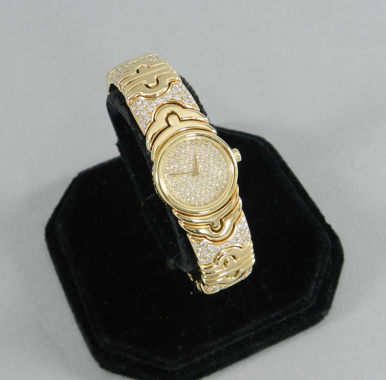 Bulgari Ladies Yellow Gold Diamond Parenthesis Quartz Bangle Wristwatch, c1993 3