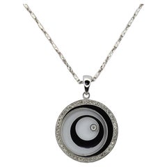 Happy Diamonds Eccentric Circles Necklace Pendant in 18K White Gold