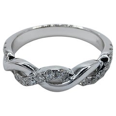 18K White Gold Diamond Interlaced Pavé Infinity Band Wedding Ring