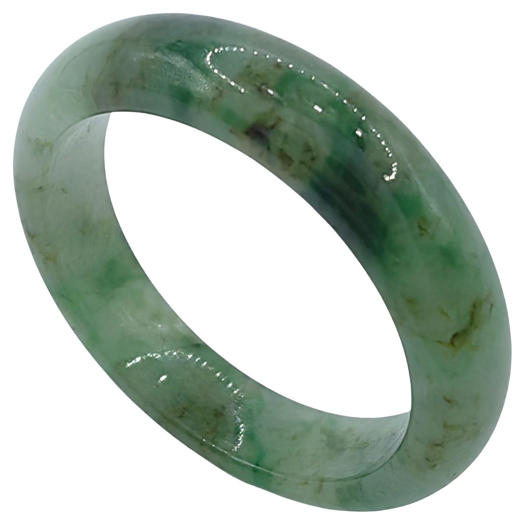 Genuine Icy Olive Green Serpentine Jade Ring