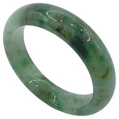 Genuine Icy Olive Green Serpentine Jade Ring