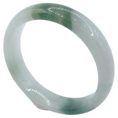 Genuine Moss in Snow Serpentine Jade Ring