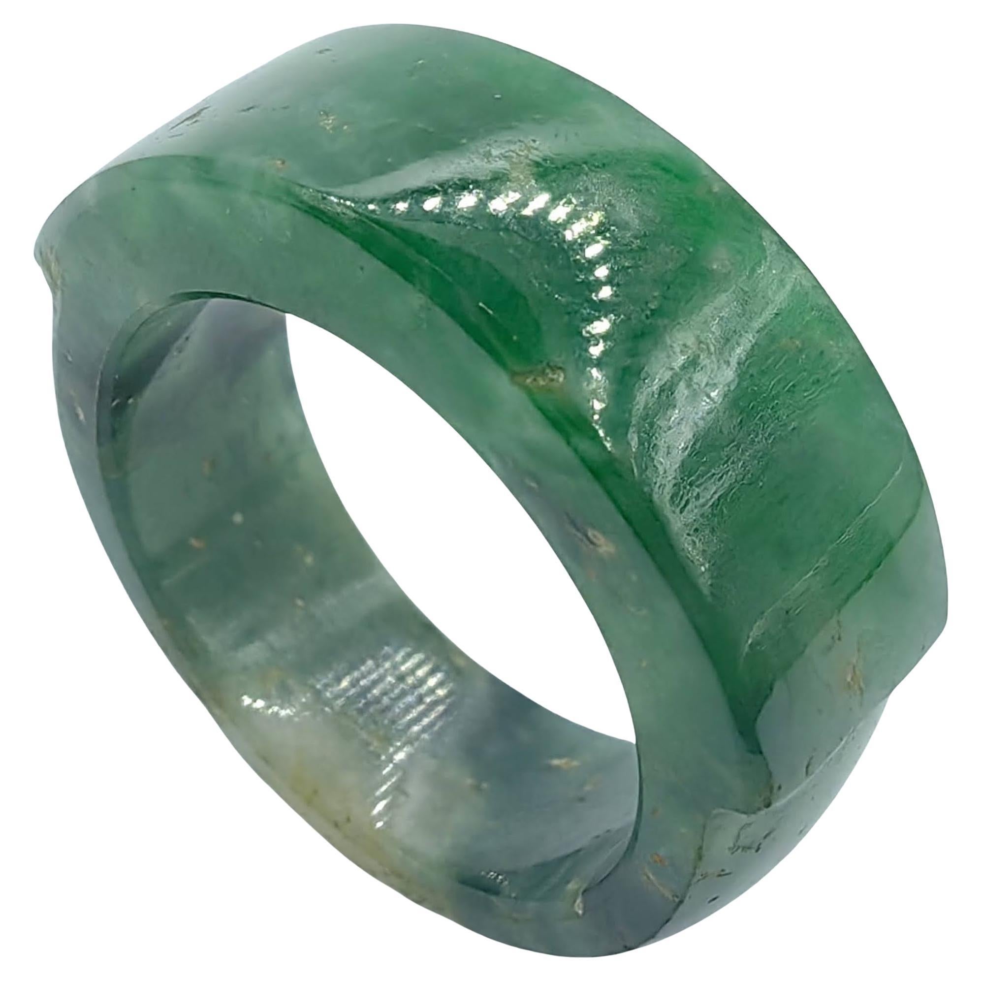 Bague En Jade Naturel Du Myanmar 37,21 Carats – Pierre Non Traitée, 27mm (neuf Avec étiquette)