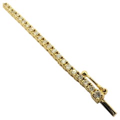 Bespoke Eternity Line Round Brilliant Diamond Tennis Bracelet in 14K 18K Gold