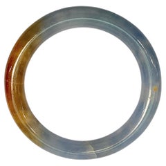 Certified 紅皮紫羅蘭 Reddish Brown & Blueish Lavender Genuine Burmese Jadeite Bangle