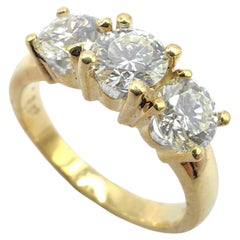 1.26ct Classic Round Diamond Three Stone Trellis Ring in 850 20K Yellow Gold