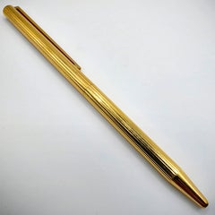 Vintage S.T. Dupont Classique Yellow Gold Plated Solid Brass Twist Ballpoint Pen
