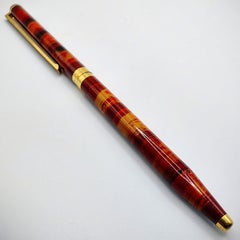 Vintage S.T. Dupont Laque de Chine Chinese Lacquer Gold Plated Twist Ballpoint
