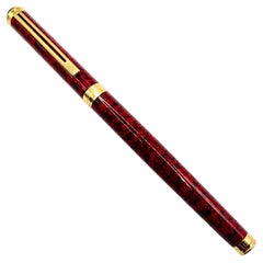 Vintage Montblanc Noblesse Oblige Burgundy Marble Lacquer Gold Plated Rollerball