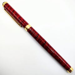 Vintage Montblanc Noblesse Oblige Burgundy Marble Lacquer Gold Plated Rollerball