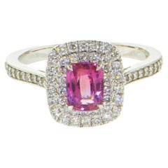 IGL Certified 0.78 Carat Pink Sapphire Diamond Ring