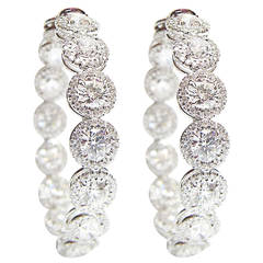 Important Diamond Gold Hoop Earrings 6