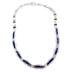 Stunning Sapphire Diamond Gold Necklace 5
