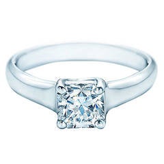 Tiffany & Co. Bague en platine avec diamants taille Lucida