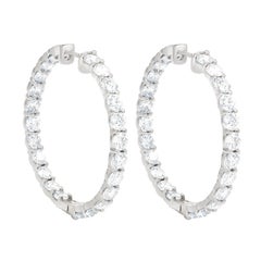 Inside Out 16.50 Carat Diamond Hoops Earrings, Each Stone 0.35 Carat