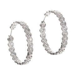 Rose Cut Diamond Hoop Earrings 12