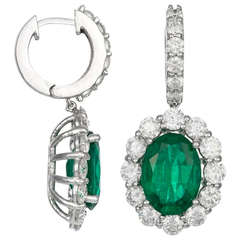 Emerald and Diamond Earrings