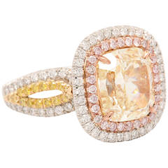 Magnificent 5.41 Carat Fancy Yellow diamond RIng. 6